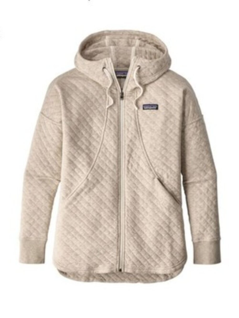 Patagonia Women's Organic Cotton Quilt Hoody Size M Oatmeal Color
